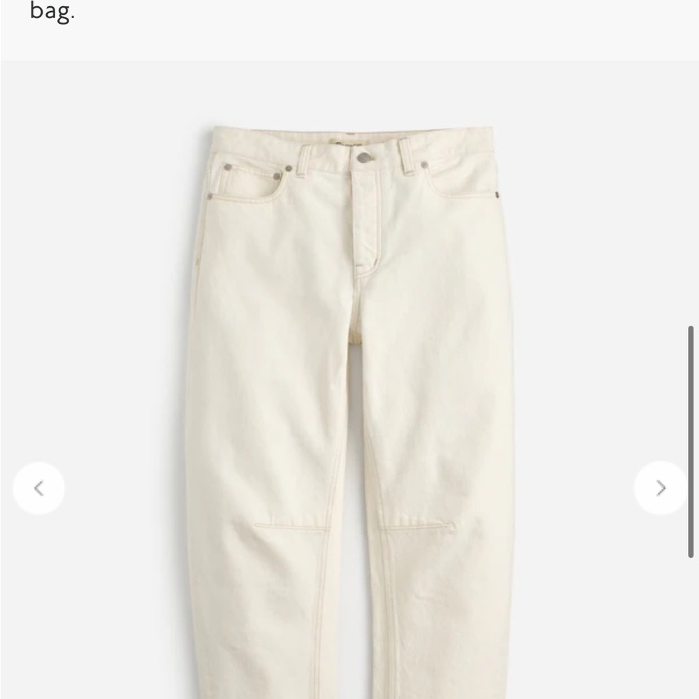Women’s barrel shape Cream Jeans